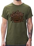 Karneval & Fasching Kostüm Outfit - Milky & Schoki Schokolade - M - Army Grün - Kurzarm - L190 - Tshirt Herren und Männer T-S