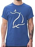 Tiere Meerschweinchen Hase & Co. - Simpler Delfin - M - Royalblau - T-Shirt - L190 - Tshirt Herren und Männer T-S