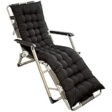 SRHWBF Sonnenliege Kissen Auflagen Für Gartenliegen Chaiselongue-Kissen Dick Gepolstertes Bett Relax-liegestuhl Für Reisen Urlaub (Black 19X49X3inch)
