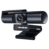 AVerMedia Live Streamer PW513, 4K UHD, 1080p/60fps, Webcam mit Mikrofon für Zoom-Konferenzen, Meetings und Vlogging, Ultraweitwinkel, KI Auto-Framing