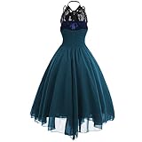 YZWC Damen Gothic-Stil Sexy Kleid Asymmetrischer Spitzennähte Chiffon-Kleid Sexy Mode Abendkleid Party Knielang Kleid Sexy Ärmelloses Kleid Halloween Karneval Kostüme für Cosplay Party Club