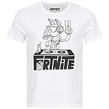 FORTNITE DJ Logo T-Shirt Herren + Jugendliche Weiß - Schwarz Gr.M