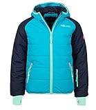 Trollkids Hafjell XT wasserabweisende Skijacke Winterjacke, Marineblau / Türkis / Mint, Größe 140