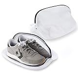 Yizhet Schuh Wäschenetz mit Reißverschluss Premium Wäschenetz Wäschesack für Sneaker, Weiß (2 PCS für Schuhe)