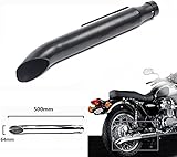 Motorrad Auspuff Schalldämpfer Rohr,Universal Motorrad Slip on Vollauspuff Schalldämpfer mit abnehmbarem DB Killer für Bobber Custom,Triumph Custom ATV Roller-Schw