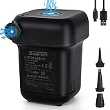 2 in 1 Elektrische Luftpumpe USB Luftmatratze Pumpe Elektropumpe 4000mAh Akku Power Pump Inflator Deflator mit 3 Düsen für Aufblasbare Matratze Kissen Bett Schwimmring Poolspielzeug Camping I