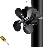 Kaminventilator Stromloser Kaminventilator Lüfter 4 Blättern Holzofen Ventilator Wärmebetriebener Ofenventilator kaminventilator Gratis-Schraub