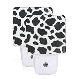 Gokruati 2 pcs Plug-in-LED-Nachtlichtlampe,automatisches Ein / Aus-Nachtlicht für Kinder mit Dämmerungssensor für den Badezimmerflur (Kuhdruck)