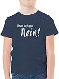 Statement Sprüche Kinder - Bevor du fragst: Nein - 164 (14/15 Jahre) - Dunkelblau Meliert - Kinder Tshirt Nein - F130K - Kinder Tshirts und T-Shirt für Jung