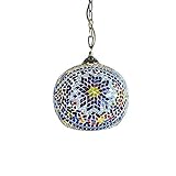 HJW Türkisch Marokkanisch Pendelleuchte Handgefertigte -Art-Glas-Hängeleuchten Kronleuchter Arabischen Ostböhmische Ottoman Mosaik-Deckenleuchte Für Küche Cafe Bar E