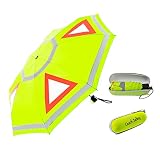 Quick Safety® Warn und Schutz Sicherheit Regenschirm für Motorrad- und Autofahrer mit Reflektierende Streifen und Warndreieck Symbol. Hinweis! Nicht für Kinder unter 12 Jahren geeignet. Lemon G
