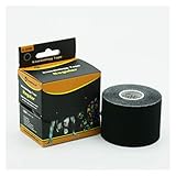 DUBILE Elastische Bandage, Athletic Tape 5 cm *5 M Sportband Adhesivas elastischer Verband Kinesiologie Sport Band Tapes Adhesive Sport-Tape (Color : Black)