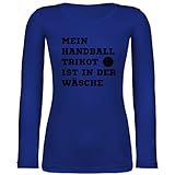 Shirtracer Handball Geschenk für Handballer - Mein Handball Trikot ist in der Wäsche - M - Blau - BCTW071_Damen_Langarm - BCTW071 - Langarmshirt D