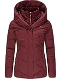 Ragwear Damen Winterjacke Kurzmantel Parka mit Kapuze Natesa Intl. Wine Red Gr. XS