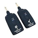 Alnicov Guitar Wireless System 2.4GHz Wireless Guitar Transmitter und Receiver für E-Gitarre Bass Violine A9 Schw