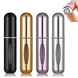 ENYACOS 4 Stück 5ml Parfümzerstäuber,Nachfüllbar Parfümzerstäuber, Unterfüllung Mini Portable Nachfüllbare Sprühflasche,mit Fenster für Reisen,Ferien,Flug