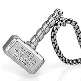 Herren Edelstahl Viking Thors Hammer Storm Axe Anhänger Halskette, Punk Style Mjolnir Schmuck Mit 24 Zoll Kette Für Männer Boy Teen Boy,Thor's H