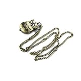 N-brand PULABO Gold Retro Eule Quarz Taschenuhr Schlüsselbund Handtasche Geldbörsen Gepäcktasche Auto Schlüsselanhänger 1 STÜCKE Langlebig und Nützlich Rob