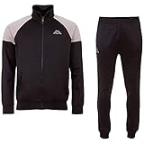 Kappa Trainingsanzug ULFINNO I Freizeitanzug für Herren I Cooler Zweiteiler für Freizeit, Sport, Fitness-Studio, Home Office & Fußball I Trainingsjacke & Sporthose aus 100% Polyester I M, schw