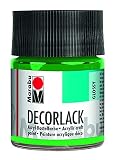 Marabu 11300005062 - Decorlack Acryl Hellgrün 062, 50 ml, hochglänzender Acryllack auf Wasserbasis, wetterfest, speichelfest, zum Malen, Schablonieren und für Serviettentechnik
