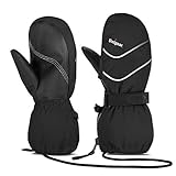 Unigear Kinder Skihandschuhe Fäustlinge wasserdicht und Winddicht, Schnee-Fausthandschuhe atmungsaktiv, Thermo warme Winterhandschuhe für Jungen und Mädchen von 2 bis 8 J