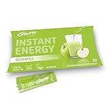 GoMo ENERGY® Instant Getränk ohne Zucker│ natürliches Apfel-Aroma │ Frische Energie mit 80mg Koffein, Vitamin-B-Komplex hochdosiert + Niacin │ Energie Drink mit Stevia │ SOUR APPLE 30 Einzelp