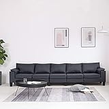 SANON 5-Sitzer Sofa Wohnzimmer Schlaffunktion Modernes Sofa Polster Sofa Wohnzimmer Bank Lounge-Sofa-Couch Sofa Wohnzimmer Dunkelgrau S