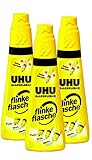 UHU,46302,Alleskleber AA8Flinke Flasche,Bewährter und glasklarerUniversalkleber in einer handlichen Flasche,3 x 35 g
