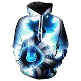 Anime Dragon Ball Goku Pullover Pullover Herren Hoodie 3D Kapuzen-Sweatshirt Unisex Locker Tops Blau 5XL