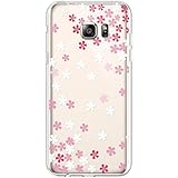 Hpory Kompatibel mit Galaxy S6 Edge Plus Hülle, Handyhülle Samsung Galaxy S6 Edge Plus Malerei Muster Weiche TPU Silikon Transparent Bumper Schale Kratzfest Case Tasche Schutzhülle - Blumen Pink