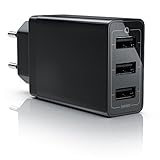 CSL - 30W USB 3 Port Ladegerät Netzteil mit Smart Charge Solid Charge - 6000mA - kompatibel mit Apple iPhone iPad Samsung Galaxy Note Nexus HTC LG und viele mehr - schw