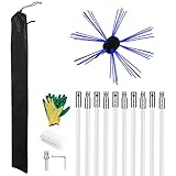 SKYWPOJU Schornsteinreinigungssätze 33ft Elektrischer Drehbohrantrieb Kehrreinigungswerkzeugsätze 10 Stangen Schornsteinreinigungsbürste Nylon Flexible Stangen (Size : 10m)