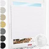 Schuette® Plissee ohne Bohren ● Thermo Kollektion: White Day (Weiß) ● 80x120cm (Breite x Höhe) ● Suprafix Faltrollo Klemmfix 2.0 Rollo ● 60 Sekunden Plisseerollo Montage inkl. V