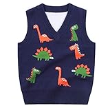 Surgoal Kinder V-Ausschnitt Strickweste Jungen Ärmellos Pullover Gestrickte Pullunder Strickpullover Oberteile W