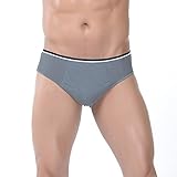 WoodyKnows Herren Einmal Slip aus Baumwolle (5er Pack), Einweg Unterhosen Herren, Einweg-Unterwäsche für Krankenhaus Reise Spa Kur Segeln Massage(XL, Grau)
