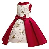 KMKM Mädchen Kleider V Rücken Stickerei Paillette Abendkleid Elegant Lange Sommer Keider für Kommunion Festlich Hochzeit Hochzeitsgäste Brautjungfer Blumenmädchen Prom Cock
