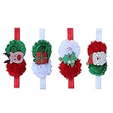 NUOBESTY 4pcs Baby Weihnachten Haarband schönen Kopfschmuck Baby Headwraps elastische Stirnb