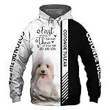 POAYAOLIAN Hoodies Jacken T-Shirt Strickjacke Thin 3D Coton DE Tulear Druck Pullover Männer Frauen Polyester Casual Sweatshirt / A2 / XXL