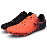 Maao Jungen Mädchen Damen Herren Leichtathletikschuhe Spikes 8 Nägel Atmungsaktiv Leicht ​Professionelle Sprint Sneaker,Mandarin Duck 2,42 CN