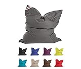 lifestyle4living Sitzsack für Erwachsene und Jugendliche in Anthrazit, Big Bag Brava mit Microfaser-Bezug, pflegeleichtes und bequemes XXL-Sitzkissen, 380