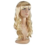TRIXES Perücke Blond - 50cm lange wellige Haare für Kostümfeste - blonde Lockenperücke für Cosplay Kostüm Party