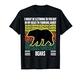 I Might Look Like I'm Listening Bear Leopardenmuster Vintage T-S