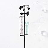 Happyyami Wireless Wetter Station mit Außen Sensor Wetter Temperatur Gauge Wind Richtung Meter Regen Gauge Wetter Beständig Outdoor Dekoration für Rasen Hof G