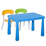 HOMCOM 3-tlg. Kindersitzgruppe mit Kindertisch 2 Stühle für 2-8 Jahre Kindermöbel PP-Kunststoff Bunt 76,5 x 54,5 x 49,5