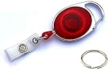 Waizmann.IDeaS® STAHLSEIL Ausweisjojo Jojo Zipper oval Schlaufenclip Aufrollmechanismus textilverstärkter L
