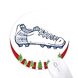 Schuhe aus Cartoon Football Blue Pattern Round Rubber Mouse Pad Weihnachtsdek