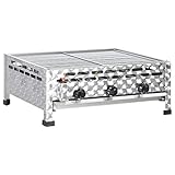 Gasgrill Edelstahl BBQ Bräter 3 Brenner Edelstahl Tragbarer integrierter Grill Für Camping-F