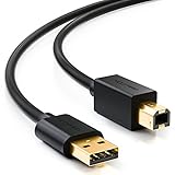 deleyCON 0,5m USB 2.0 Datenkabel Druckerkabel Scannerkabel - USB A-Stecker zu USB B-Stecker für Drucker Scanner Printer - Schw