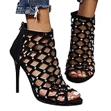 Sandalen Damen Leder, Plateau Sandalen Damen Sommer Espadrilles Sandalen Frauen Casual Keilsandalen Mode Peep Toe S