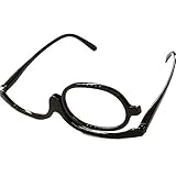 Schöne modische Schminkbrille Damen Frauen für 1 Auge Schminken in drei Farben mit Federscharnier (Schwarz, 1.5)